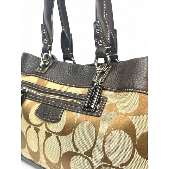 Coach Signature Penelope Jacquard Satchel - Picture 8 of 11